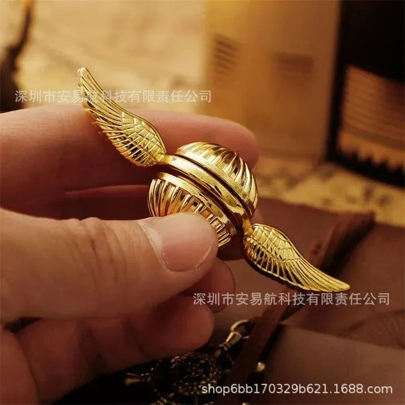 Fidget Spinner Toy with Gold Snitch Design - Stress Relief Finger Toy for Kids and Adults