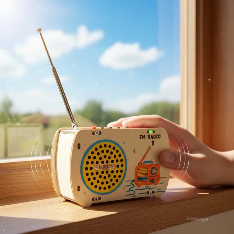 DIY Wooden Radio Kit Educational STEM Building Toy for Kids & Teens