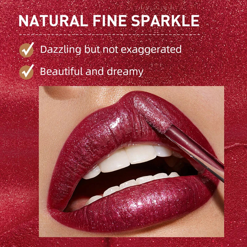Shiny Glitter Liquid Lipstick - Waterproof Long Lasting Lip Gloss with Diamond Effect