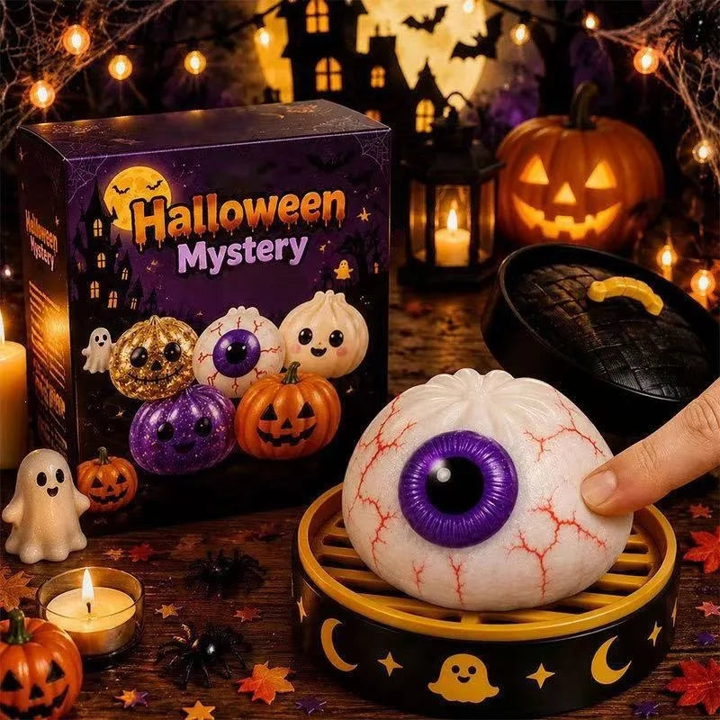 Halloween Mystery Blind Box Glitter Squishy Fidget Pumpkin Ghost Skull Stress Toy
