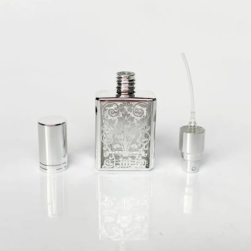 Mini 15ml Glass Perfume Spray Bottle - Portable Liquid Cosmetic Container with Gold Finish
