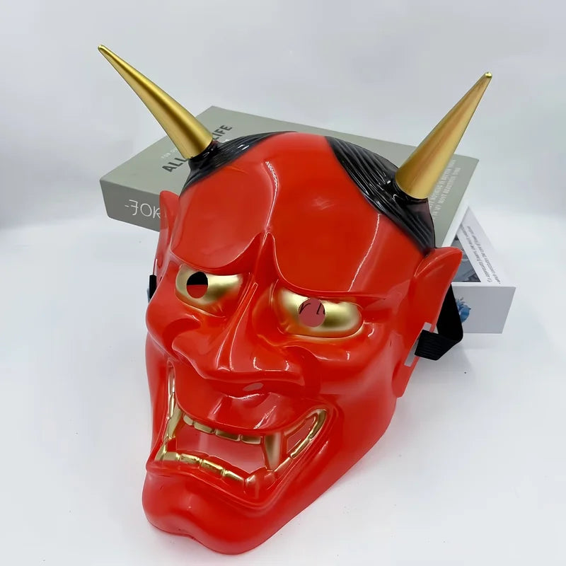 Japanese Oni Demon Mask Full Face Halloween Cosplay Party Costume Accessory