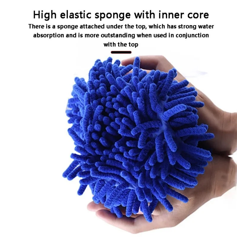 Microfiber Car Wash Sponge Cleaning Brush Pad - Blue