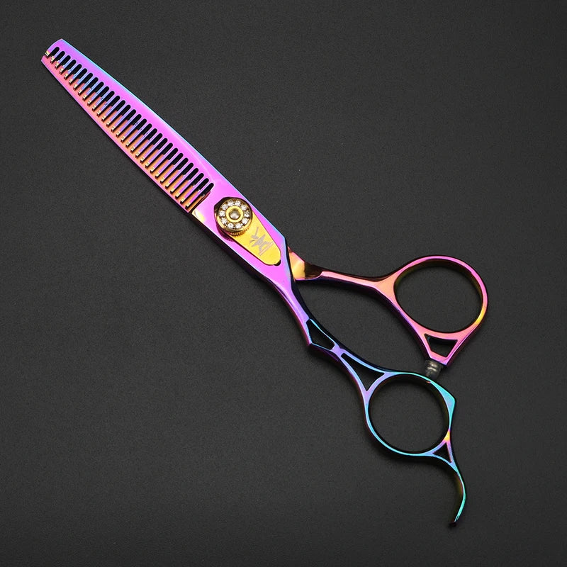 Left Hand Hair Scissors - 6 Inch Professional Thinning & Cutting Shears for Salon or Home Use
