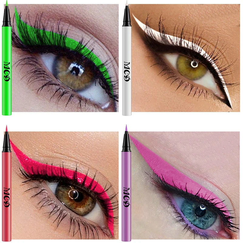 Neon Colored Waterproof Liquid Eyeliner Pen - UV Blacklight Face & Body Makeup