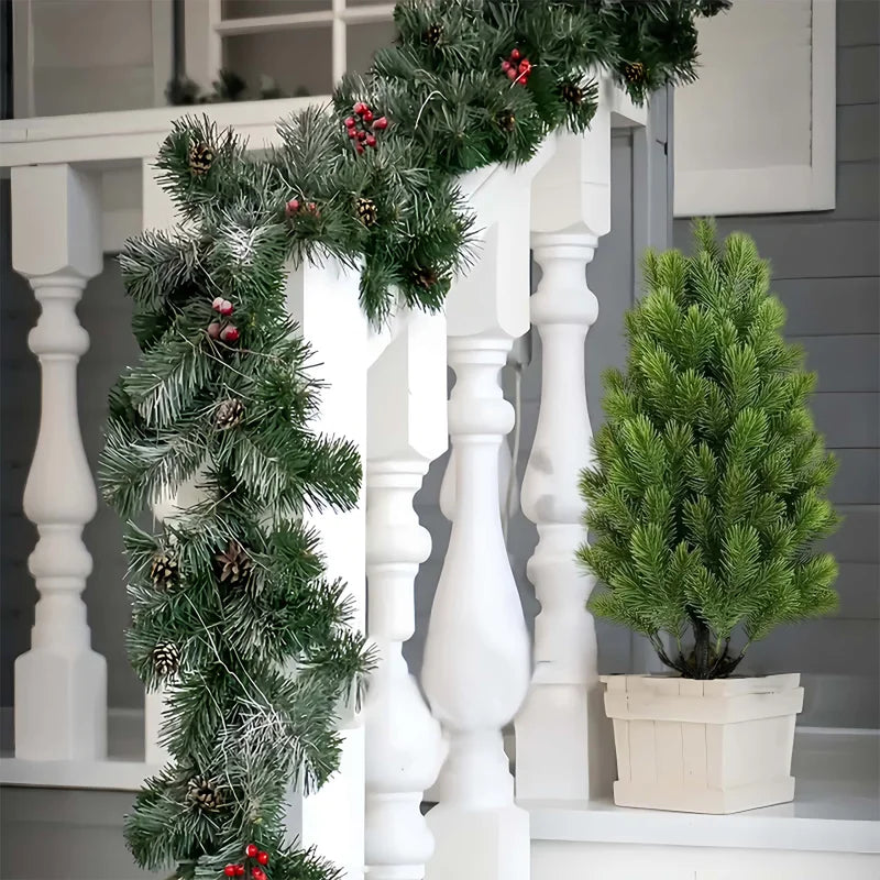 Artificial Pine Needle Christmas Trees - Indoor & Outdoor Holiday Decor - 2pcs