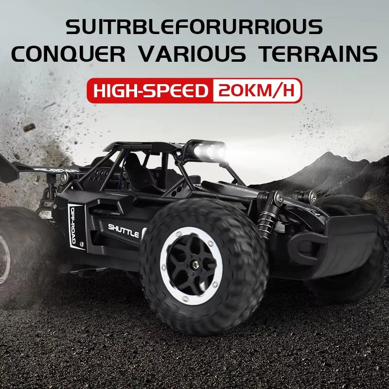 High-Speed 1:16/1:20 Off-Road RC Car with LED Lights and 2WD Climbing Vehicle