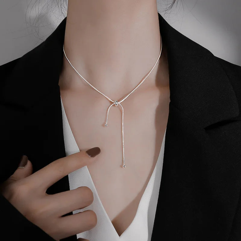 925 Sterling Silver Snake Chain Necklace for Women Elegant Jewelry