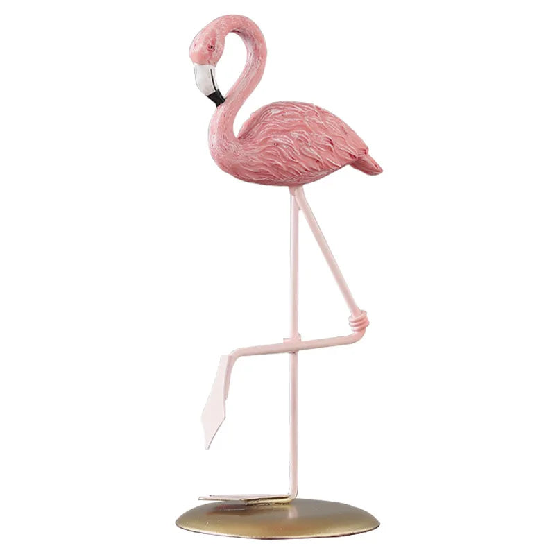 Resin Flamingo Ornament - Desktop Decor for Home & Office, Lifelike Design