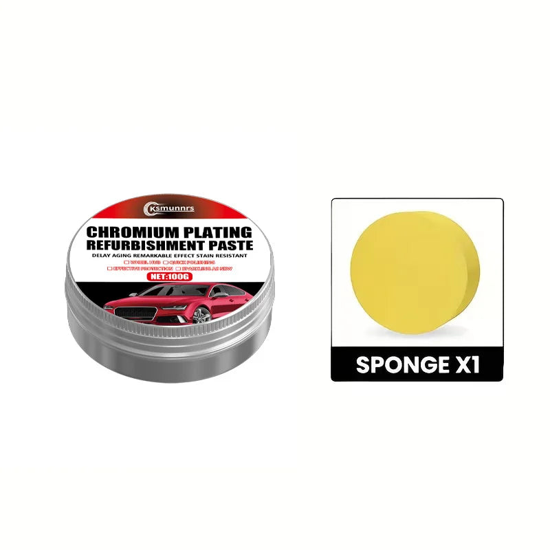 Universal Chrome Polish & Restorer Wax for Wheels Exhaust Tips Vehicle Accents