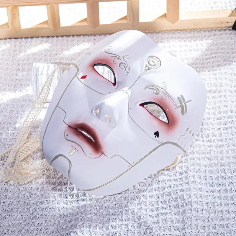 Chinese-Style Red Masquerade Mask for Halloween Cosplay & Party Decor