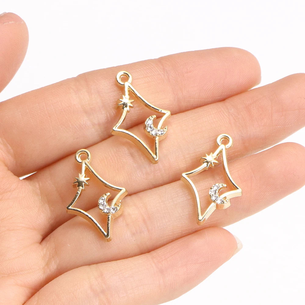 10Pcs Fashion Crystal Zircon Star Pendant Necklace Set for Women Jewelry DIY