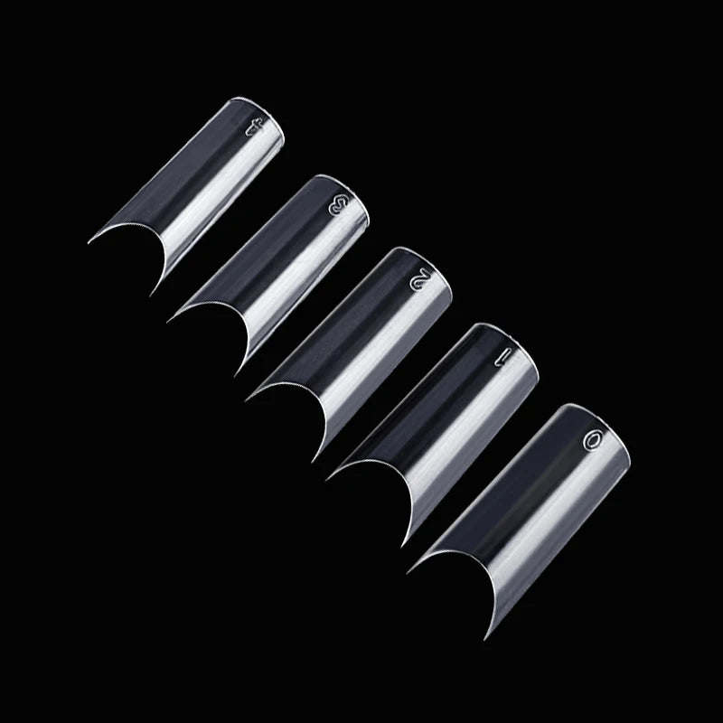 500 Pcs Curved Nail Tips Fake Nails Full Cover Transparent Gel Nail Tips Set