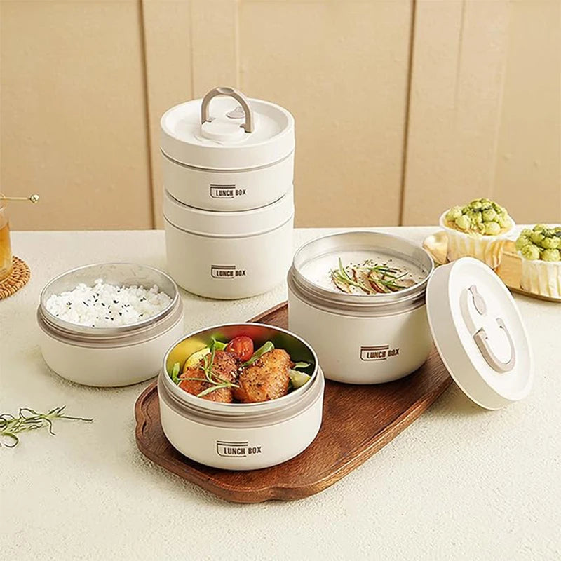 Insulated Food Lunch Container Set with Thermal Lunch Box and Stackable Containers