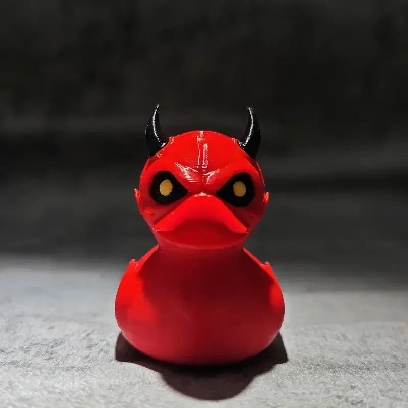 3D Printed Devil Duck Statue Gothic Halloween Indoor Outdoor Decor