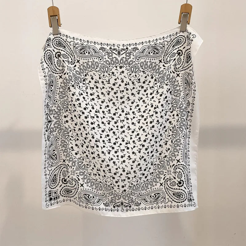 Luxury Square Satin Scarf for Women Soft Elegant Hijab Shawl Wraps