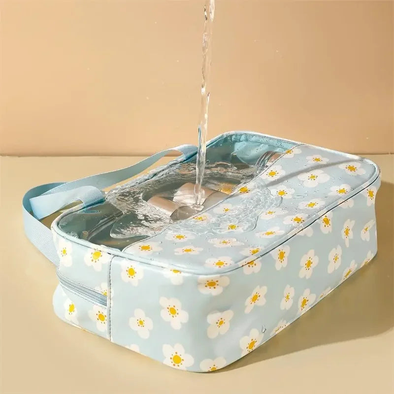 3-Piece Cosmetic Bag Set - Large Capacity Travel Makeup & Bath Wash Organizer