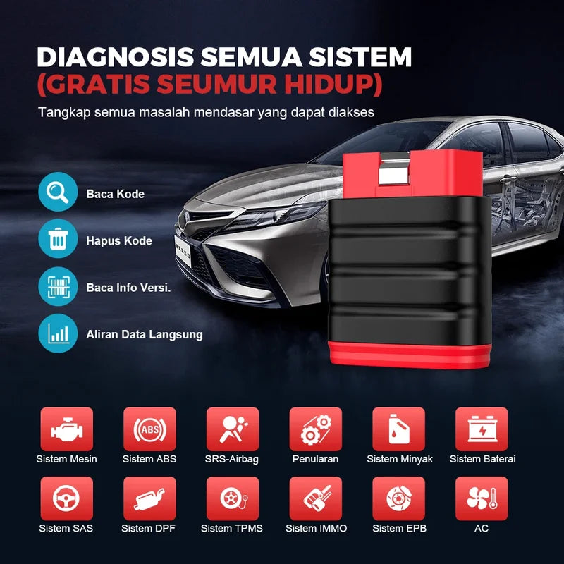 Bluetooth OBD2 Car Diagnostic Scanner Full System Check Engine Fault Code Reader