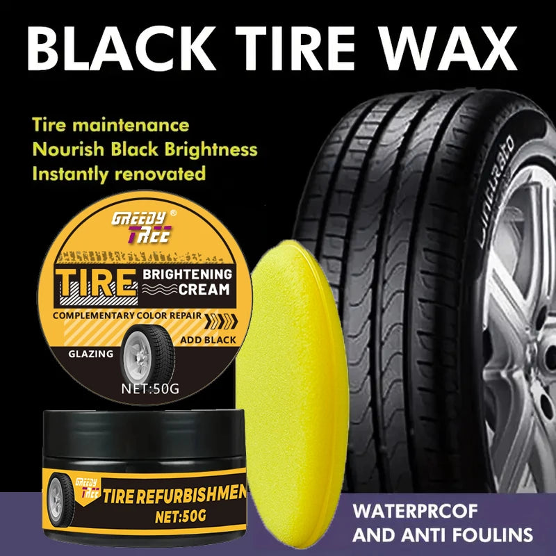 Car Tire Gloss Wax - UV Resistant Restores Shine on Rubber & Plastics