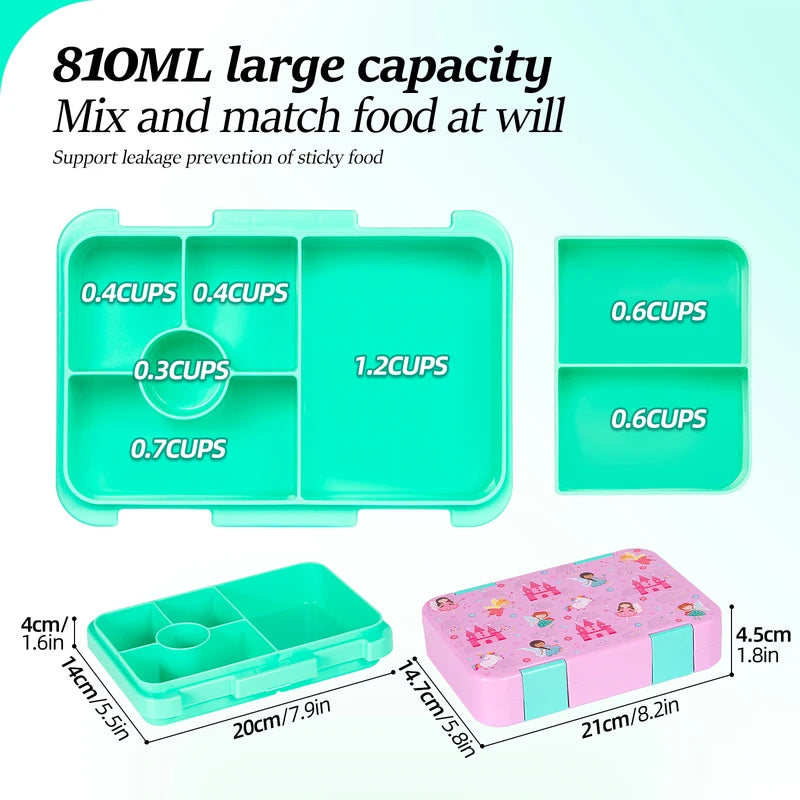 1100ml Cartoon Christmas Lunch Box with Leakproof Bento Container - Microwavable & Hermetic for Students