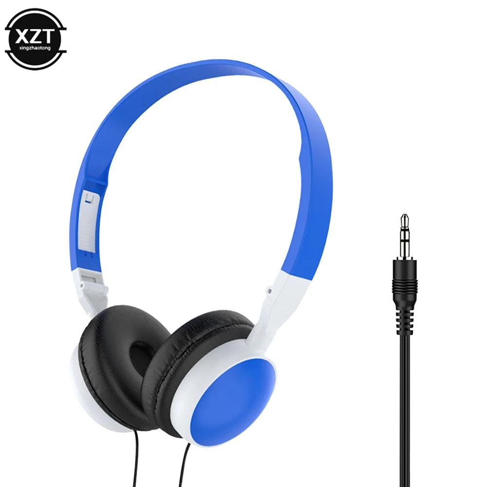 Wired Foldable 3.5mm HiFi Headphones with Bass for Gaming Music Phone