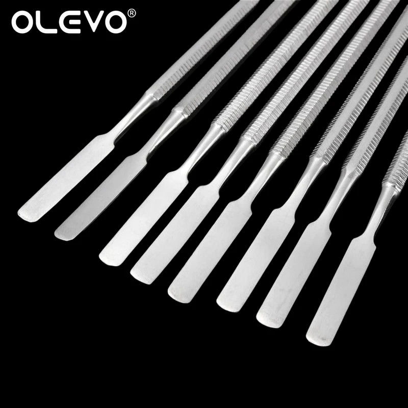 Stainless Steel Mixing Spatula Double Ended Nail Art Makeup Foundation Eyeshadow Tool