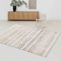 Machine Washable Geometric Rug Non-Slip Foldable Carpet for Living Room & Bedroom