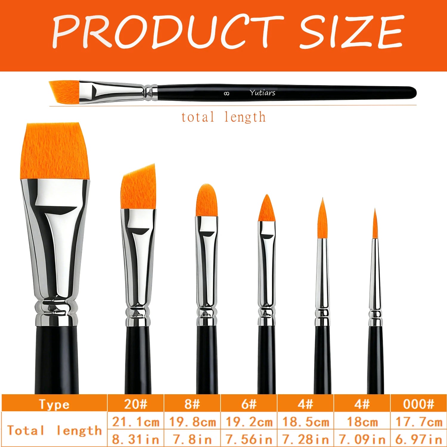 6 Pcs Professional Face Painting Brush Kit for Watercolor, Makeup, Nail Art & More