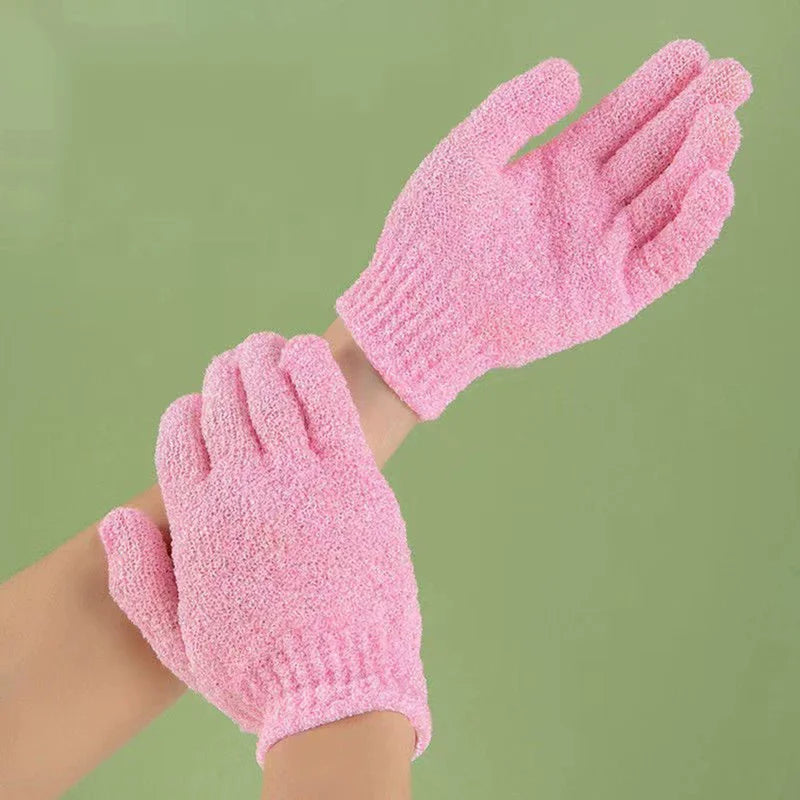2pcs Exfoliating Bath Mitt Gloves for Body Scrubbing and Massage