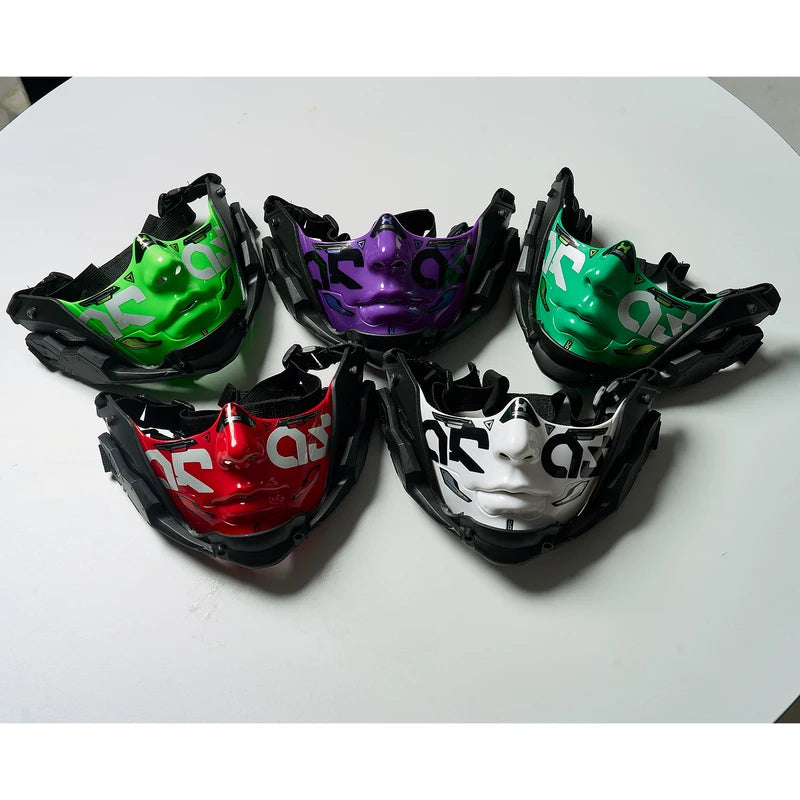 Cyberpunk Half Face Mask - Mecha Style Breathable Cosplay Mask for Halloween & Parties