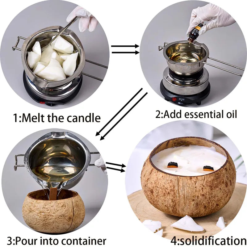 White Coconut Wax for Candle Making 1LB - DIY Scented & Smokeless