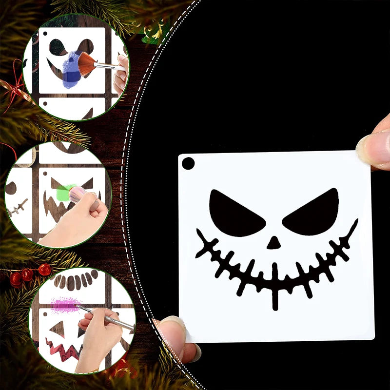 Pumpkin Face Stencils Pack of 25 for Halloween DIY Crafts Home Decor