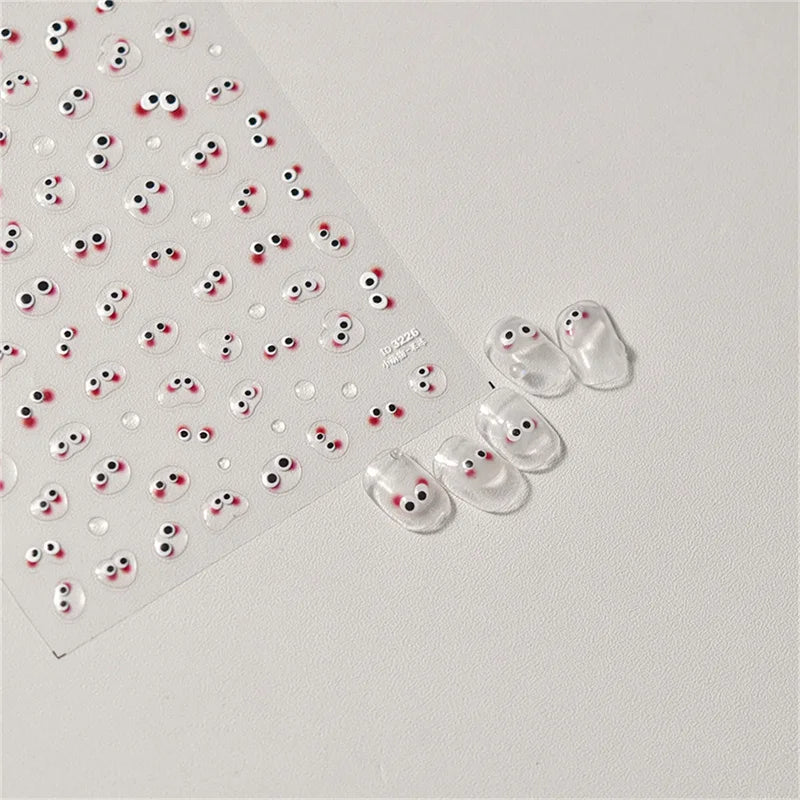 Japanese 5D Cartoon Face Nail Art Stickers Kawaii Acrylic Decals for Manicure DIY
