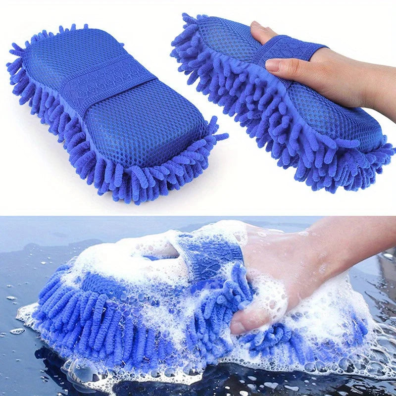 Microfiber Car Cleaning Sponge Tool - Gentle Surface Dirt Removal, Pack of 1 or 2