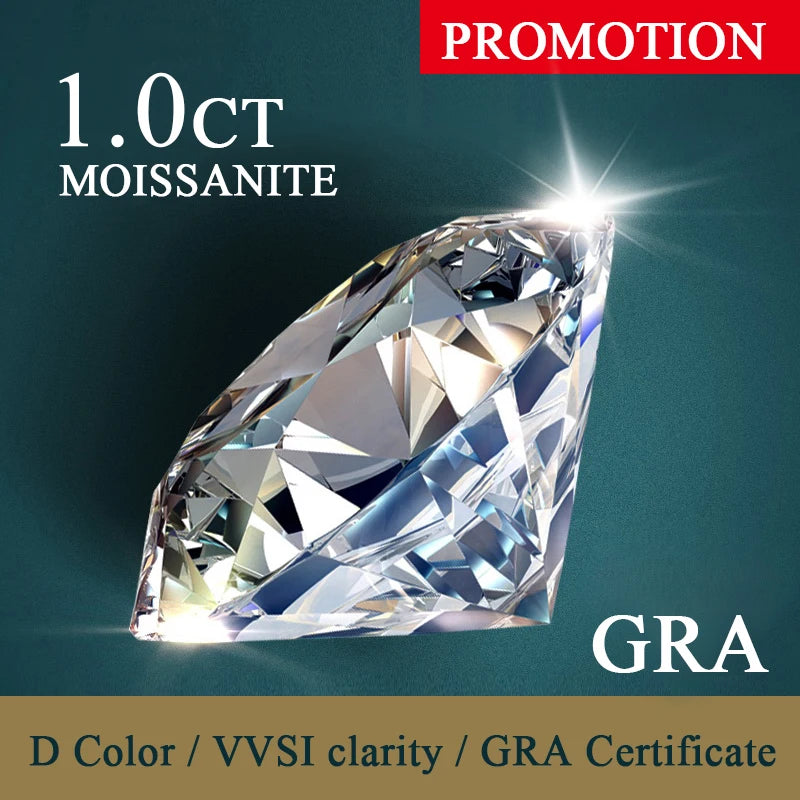 Lab Grown Moissanite Loose Gemstones - Certified Diamond Test Pen, Multiple Colors
