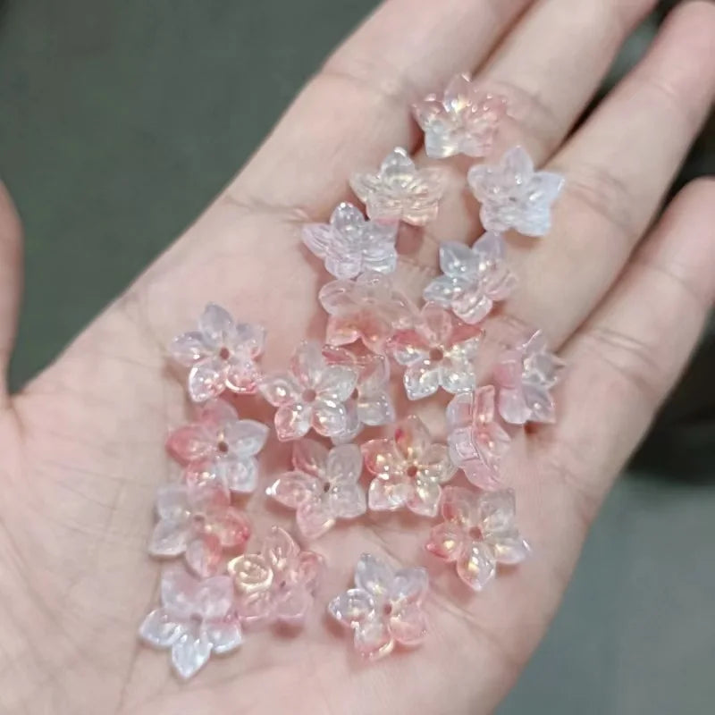 20pcs 12mm Glass Flower Beads for Jewelry Making Spacer Beads DIY Necklace Earrings
