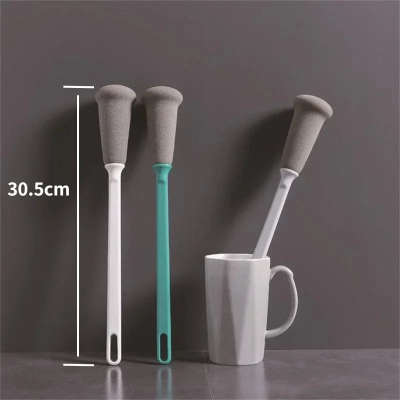 Long Handle Bottle & Glass Cleaning Brush Set for Cups, Thermos, and Bottles