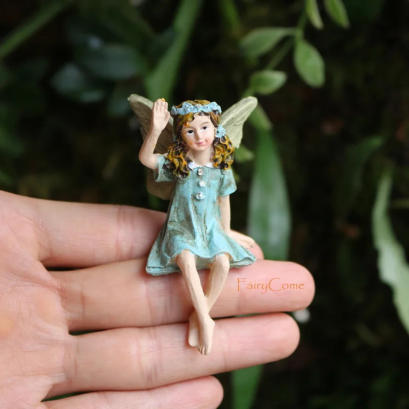 Mini Fairy Garden Figurines Resin Fairy Statue Set for Outdoor & Indoor Decor