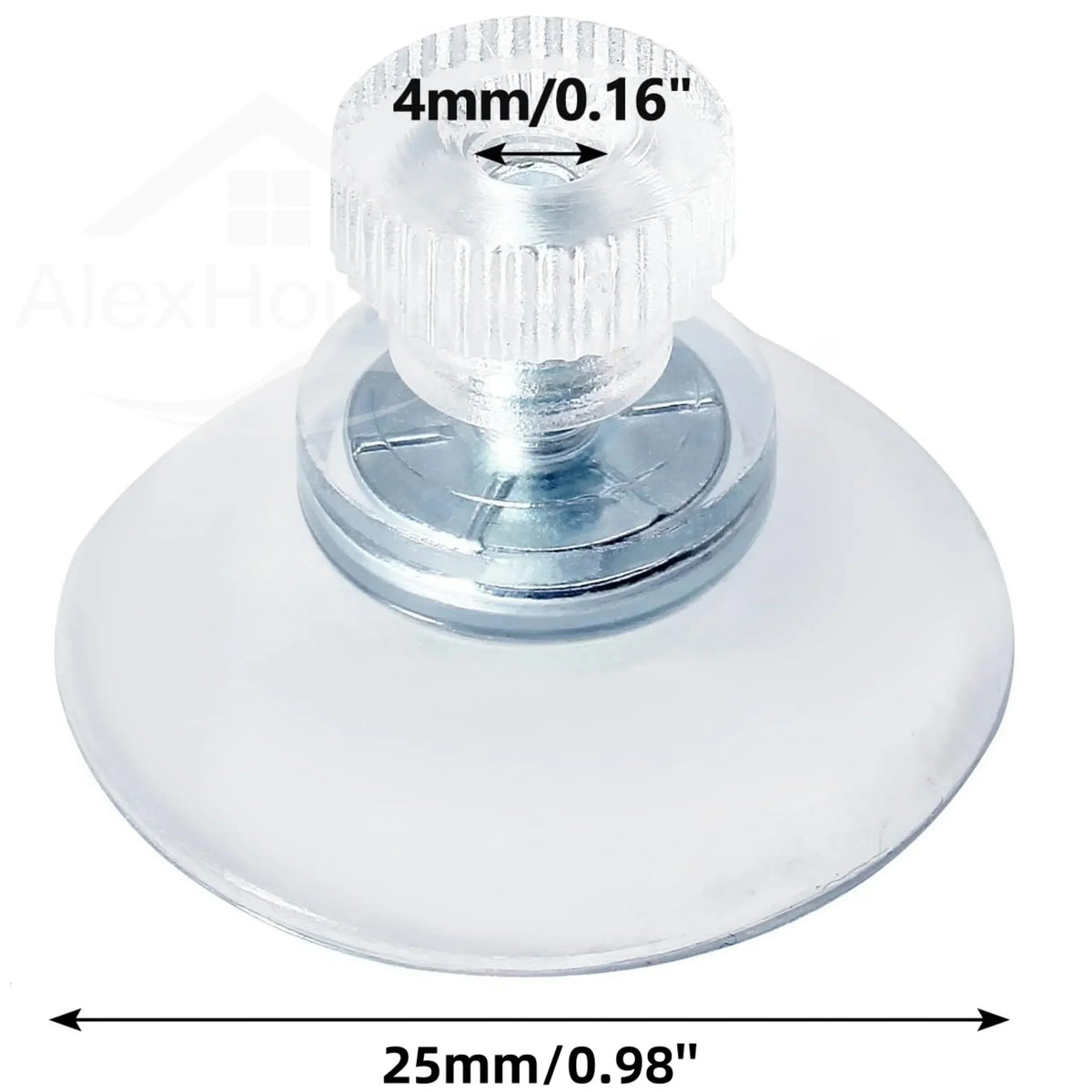 Clear PVC Suction Cup Set with Nut - Heavy Duty Waterproof Fixings