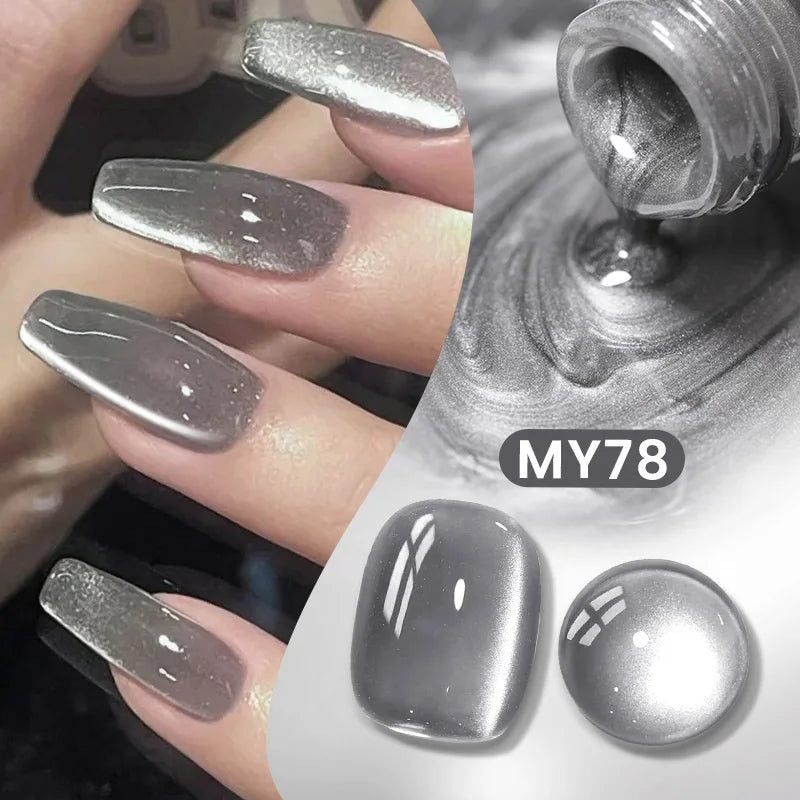 Gel Nail Polish with Magnetic Cat Design, 10ml Semi-Permanent UV & LED