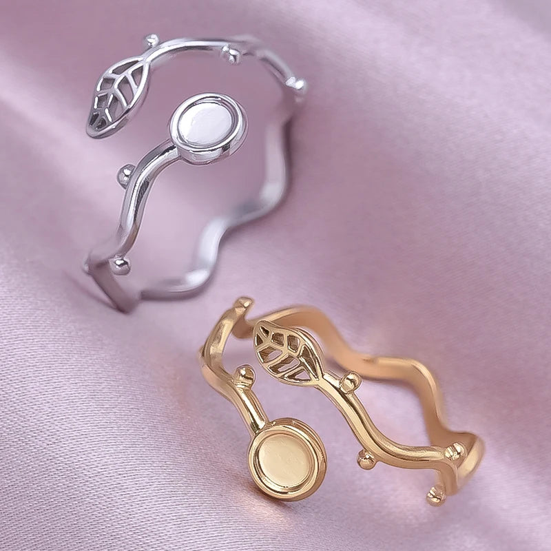 Assorted Irregular Minimalist Chunky Open Finger Rings - Stainless Steel Jewelry Set