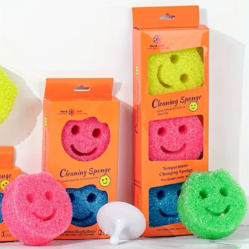 Multi-Functional Kitchen Sponge Brushes - 3-Piece Stain-Removing Scrub Set