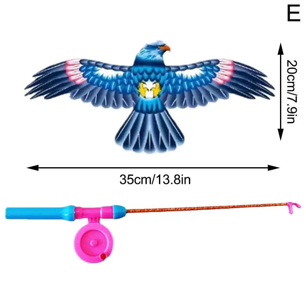 Children's Cartoon Eagle Foldable Kite with Bright Colors and Easy Operation - Outdoor Toy for Kids