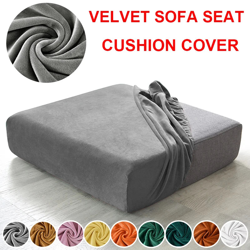 Velvet Corner Sofa Cushion Cover Elastic Thick L-Shape Armchair Slipcover