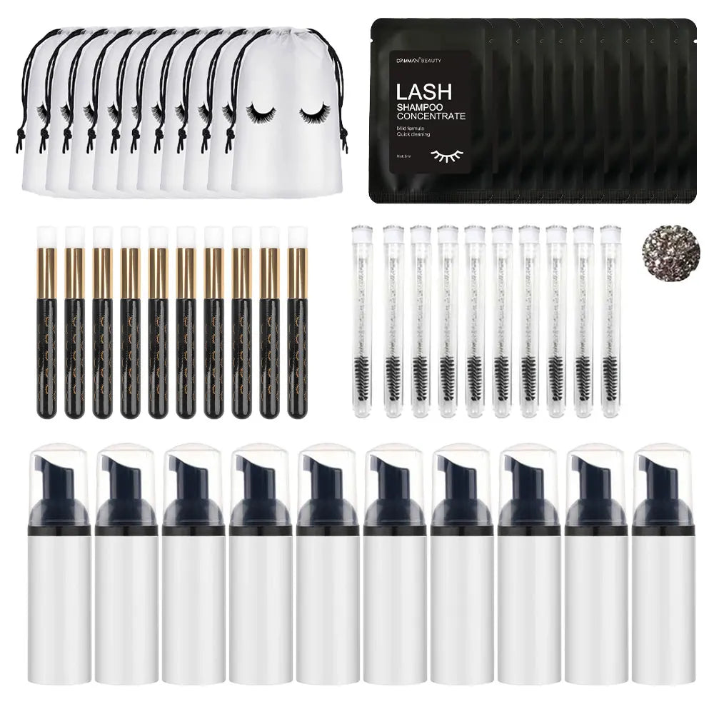 Eyelash Extension Remover Set with Mousse Brush - Non-Irritating Makeup Cleanser