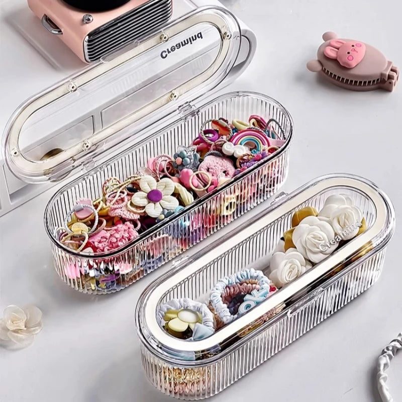 Hair Accessories Organizer Acrylic Storage Box with Multiple Compartments