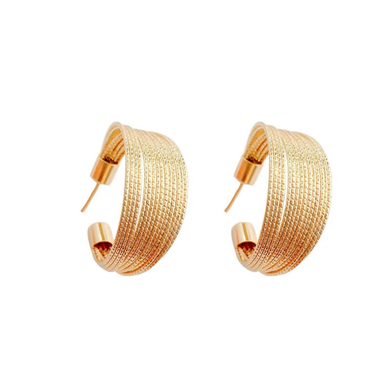 Elegant Multilayer Stud Earrings for Women - Retro Fashion Jewelry, Party Gift