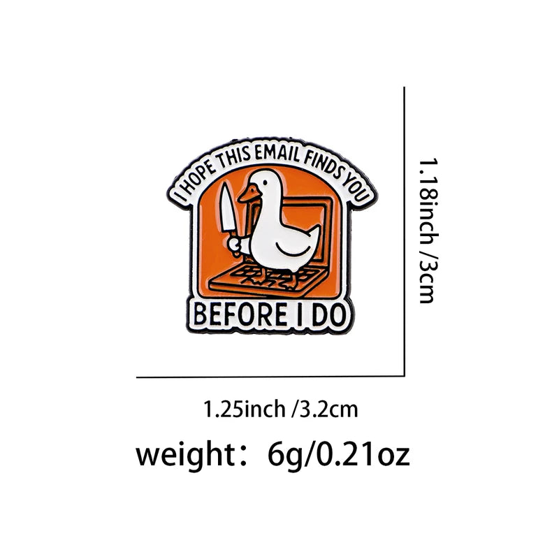 Funny "Before I Do" Goose Enamel Pin Lapel Pins for Backpacks Brooches for Women Fashion Jewelry Accessories Friends Gift