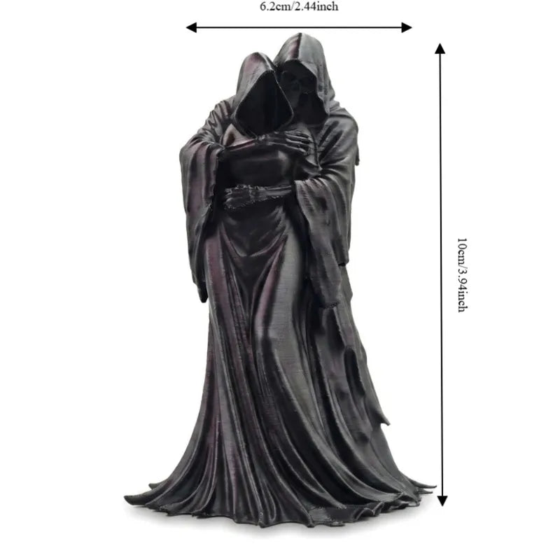 Gothic Skeleton Posture Decor - Dark Style Retro 3D Ghost Model for Bedroom