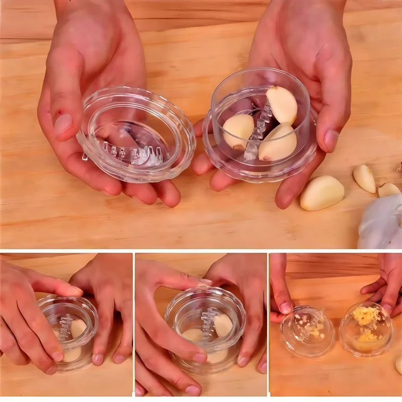 Multifunctional Manual Garlic Press with Roll Crusher and Chopper - Kitchen Tool